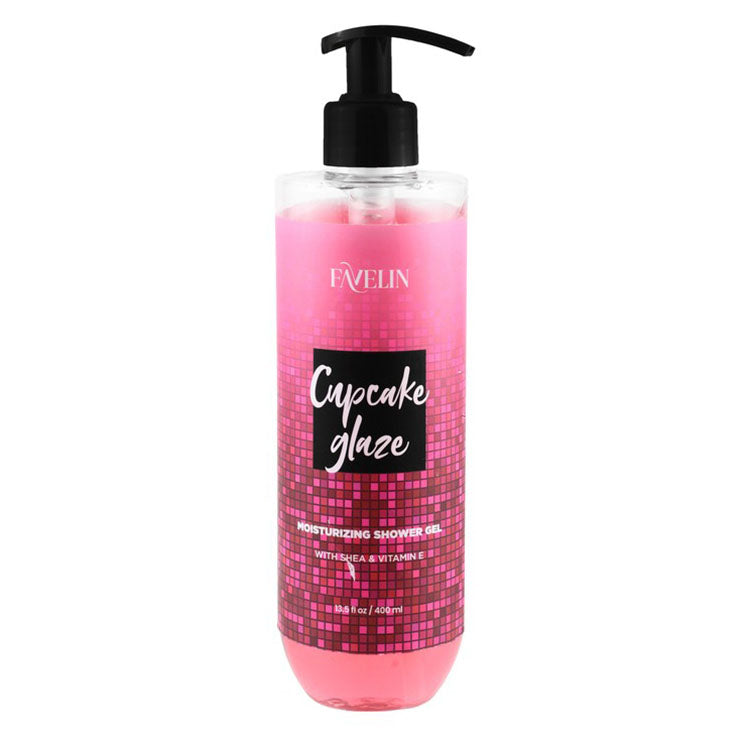 Favelin Cupcake Glaze Moisturizing Shower Gel with Shea & Vitamin E - animal testing free, parabens free 400 ml