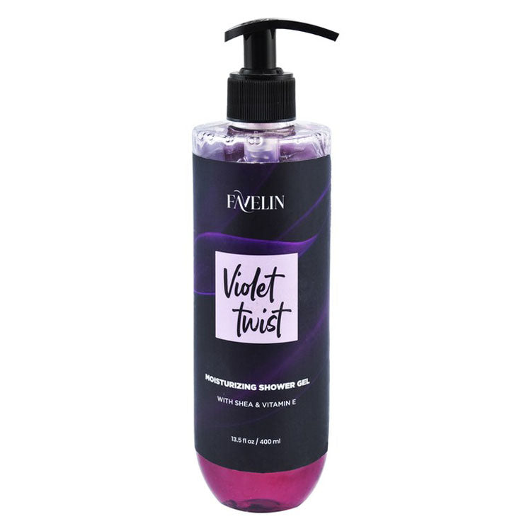 Favelin Violet Twist Moisturizing Shower Gel with Shea & Vitamin E - parabens free, animal testing free 400 ml