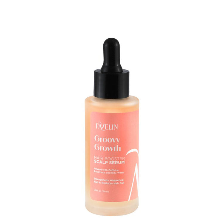 Favelin Groovy Growth Boosting, Strengthening & Anti-Hair Fall Scalp Serum with Caffeine, Rosemary & Rice Water 50 ml