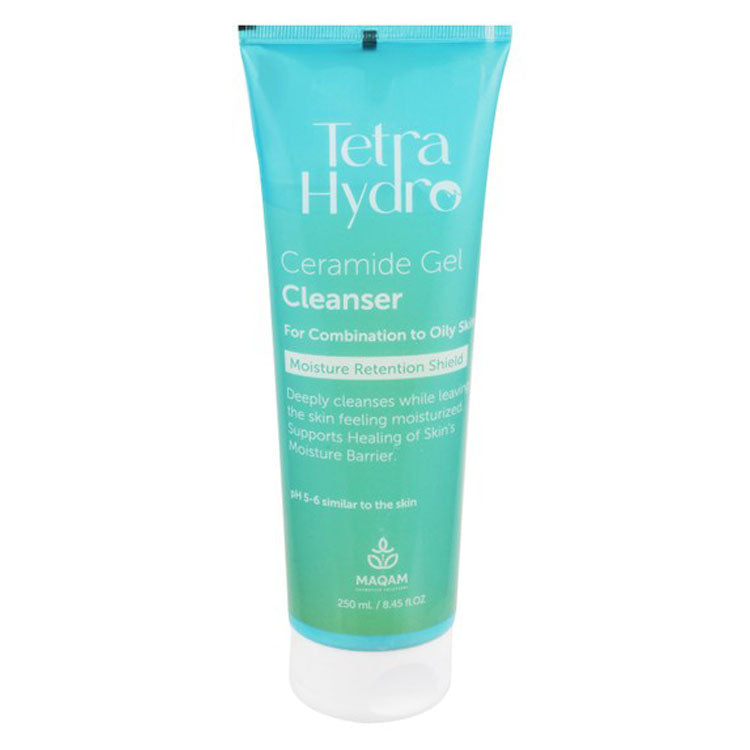 Tetra Hydro Moistening, Healing & Hydrating Facial Gel Cleanser with Ceramide for Combination to Oily Skin pH 5-6 250 ml