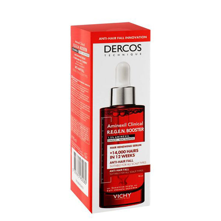 Vichy Dercos Regen Booster 1.5% Aminexil Renewing & Anti-Hairfall Serum with Ginger & Niacinamide 90 ml