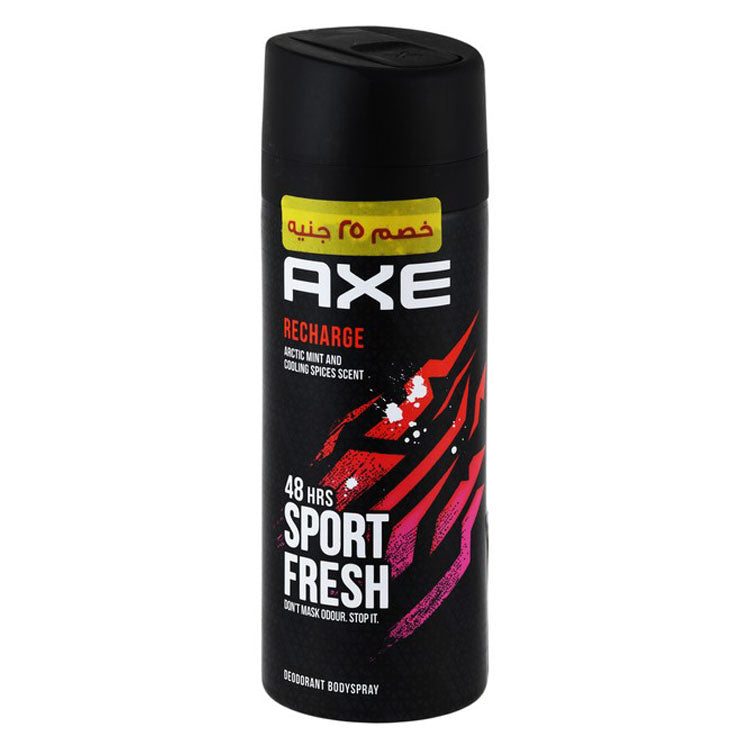 Axe Recharge Sport Fresh 48H Deodorant Spray Arctic Mint & Cooling Spice Scent for Men (-25 EGP)