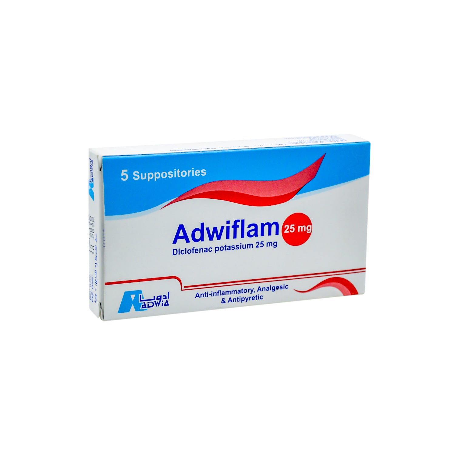 Adwiflam 25mg Diclofenac Potassium Anti-Inflammatory, Analgesic & Antipyretic Suppositories