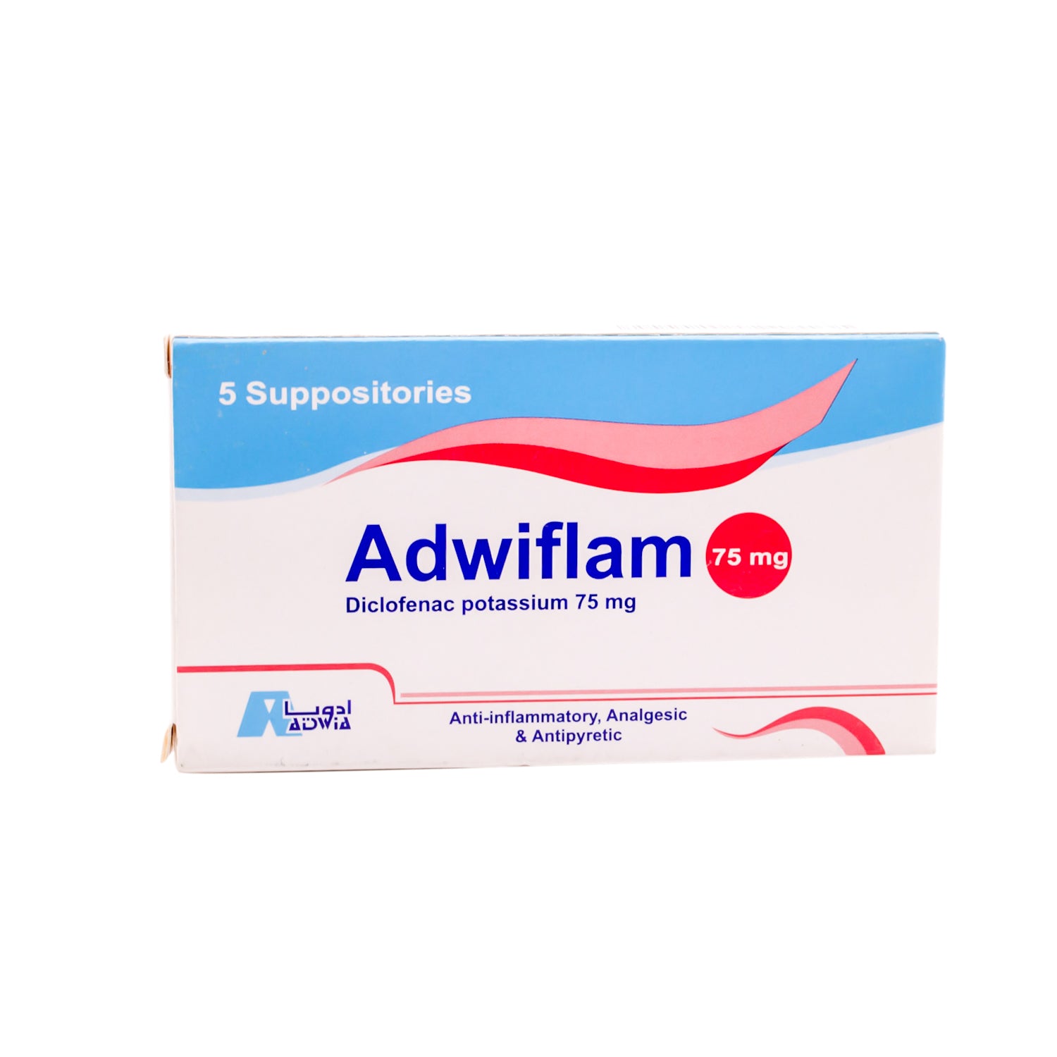 Adwiflam 75mg Diclofenac Potassium Anti-Inflammatory, Analgesic & Antipyretic Suppositories