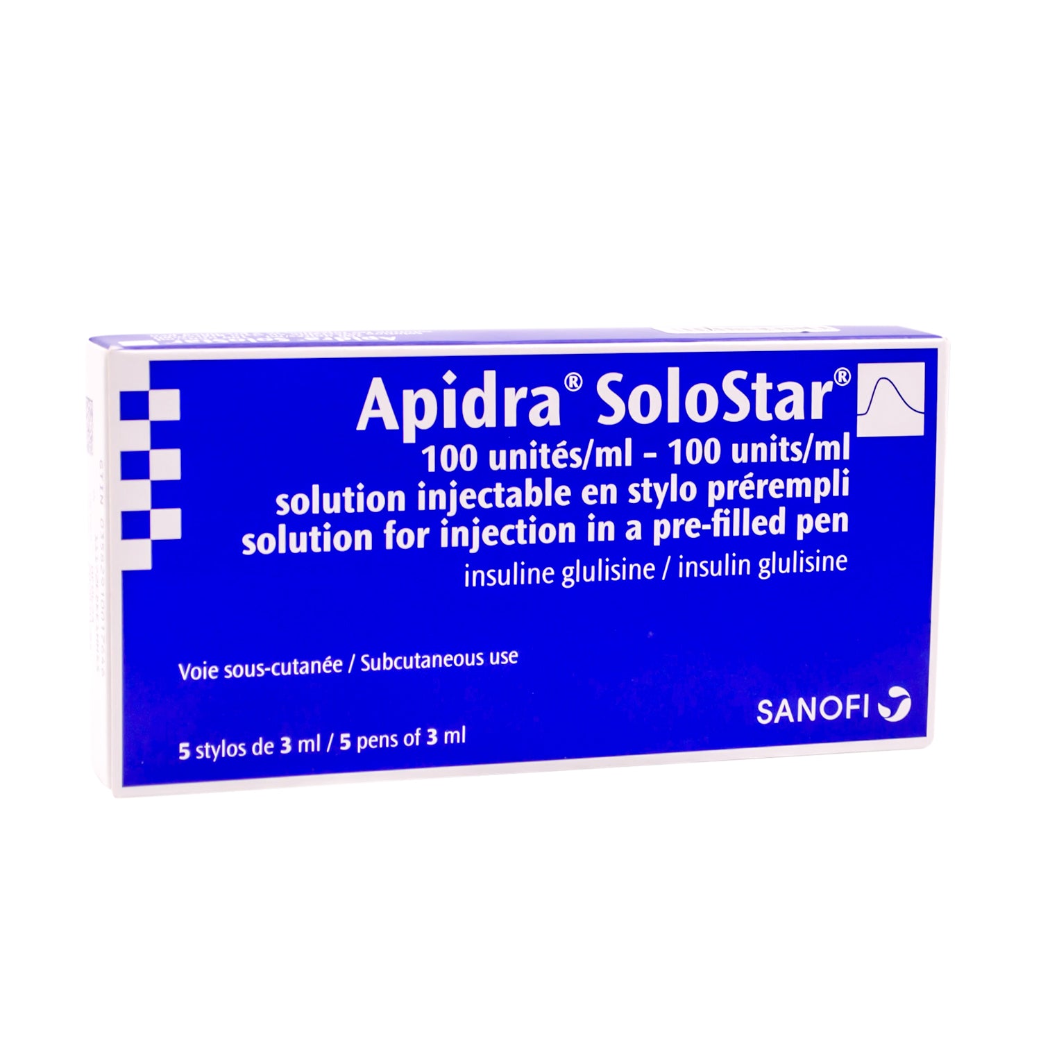 Apidra Solostar 100units/ml Insulin Glulisine Solution Pens for Subcutaneous Injection