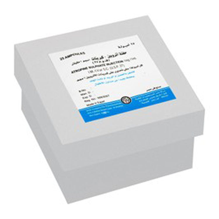Atropine Sulphate 1mg/ml Solution Ampoules for Intramuscular, Intravenous & Subcutaneous Injection USP 27 25 per pack