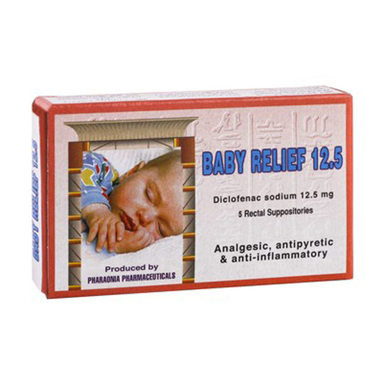Baby Relief 12.5mg Diclofenac Sodium Anti-Inflammatory, Antipyretic & Analgesic Rectal Suppositories