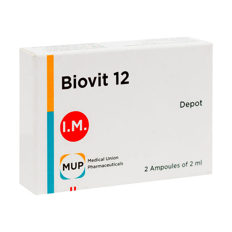 Biovit 12 Depot Ampoules with Vitamin B12, Vitamin B6 & Folic Acid for Intramuscular Injection