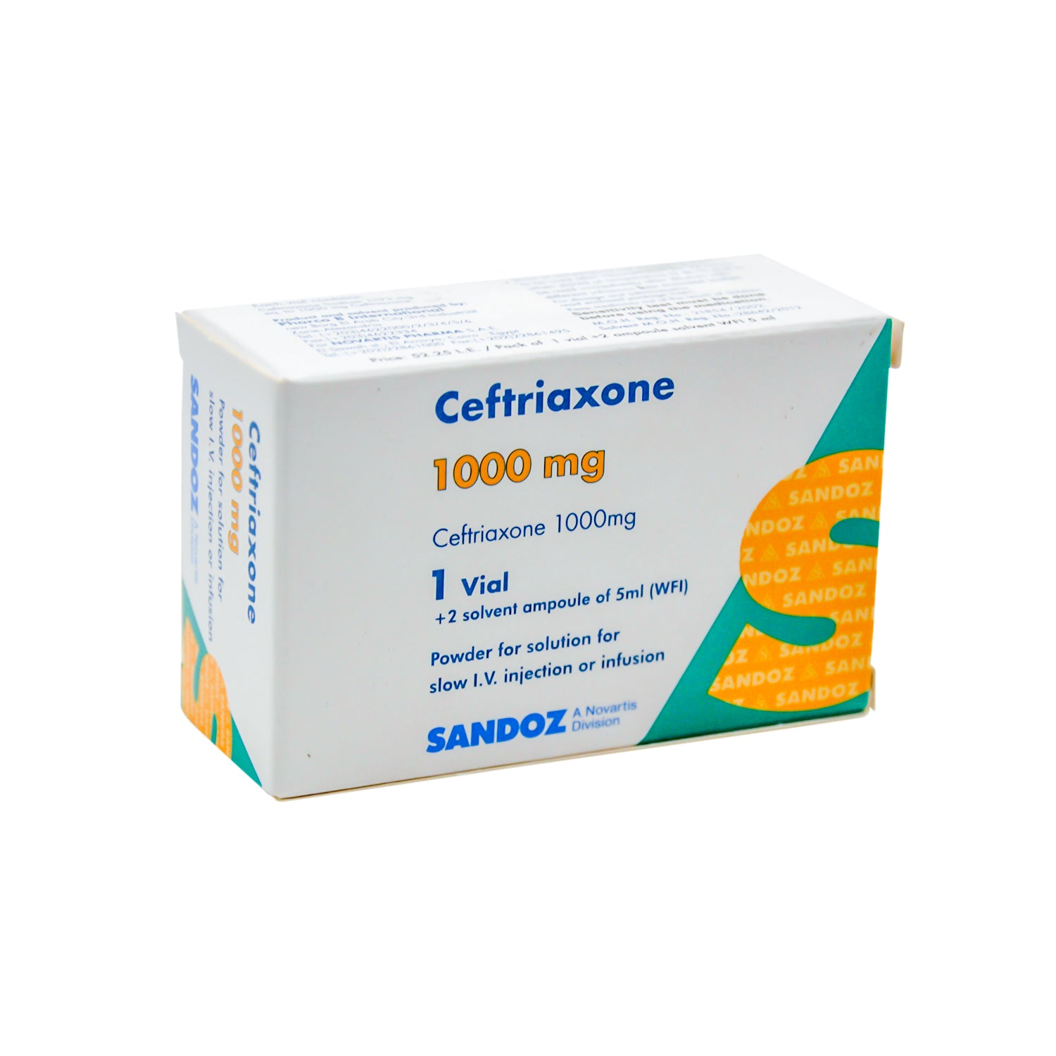 سيفترياكسون 1 جم (للحقن الوريدي) قارورة واحدة (نوفا)