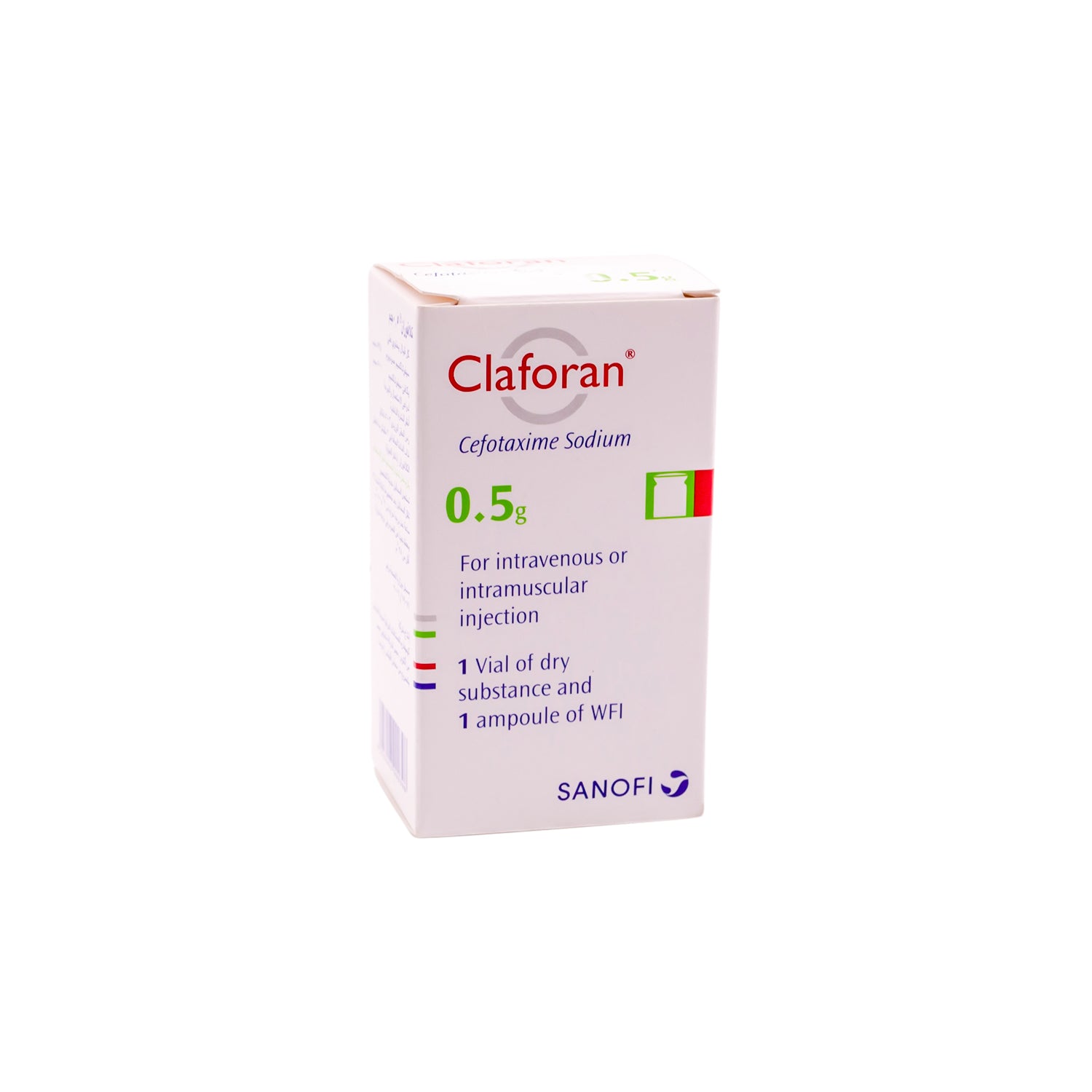 Claforan 0.5g Cefotaxime Sodium Vial with Water Ampoule for Intravenous & Intramuscular Injection