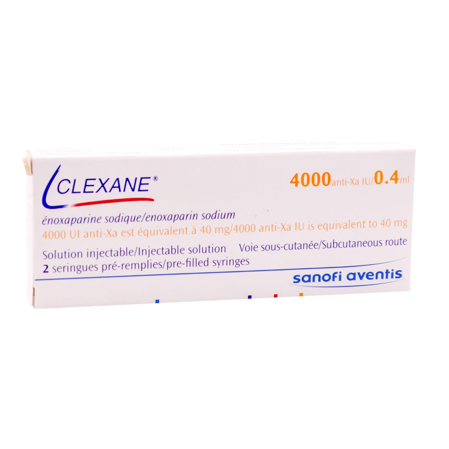 Clexane 4000 IU Enoxaparin Sodium Solution with 0.4ml Water Syringes