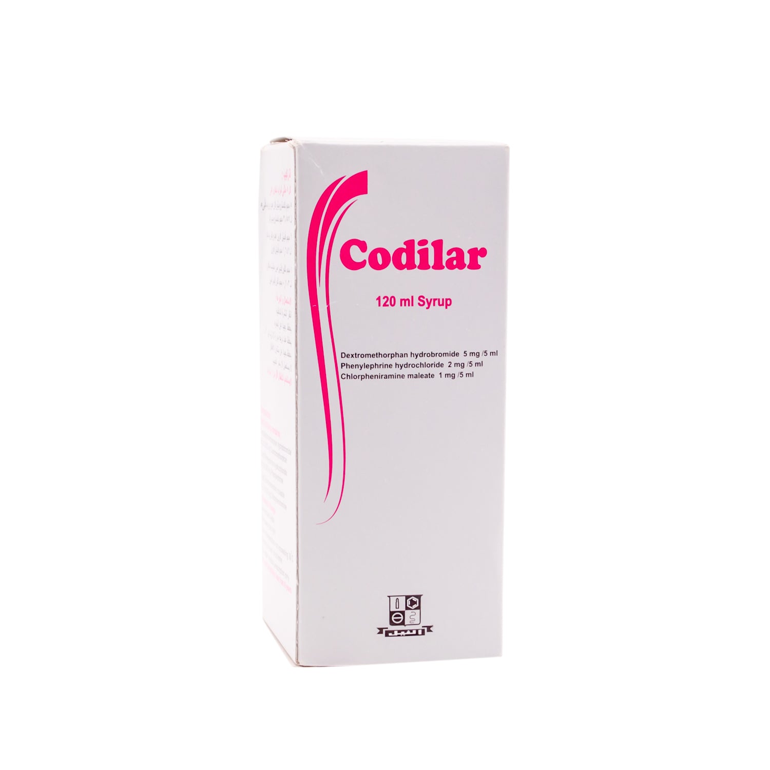 شراب كوديلار مع هيدروبروميد ديكستروميثورفان، وفينيليفرين هيدروكلوريد، وكلورفينيرامين ماليات