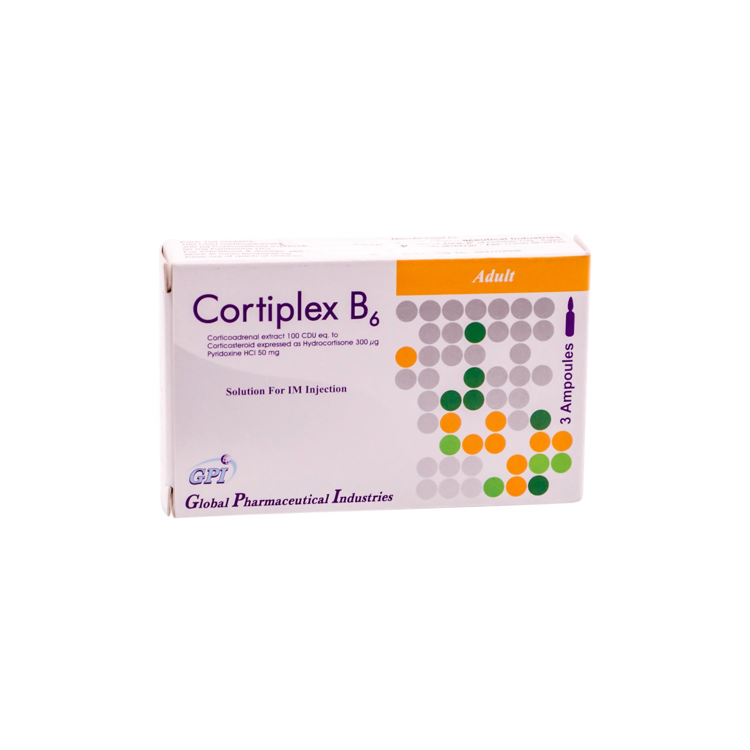 Cortiplex B6 with Corticoadrenal Extract, Corticosteroid & Pyridoxine HCl Solution for Intramuscular Injections