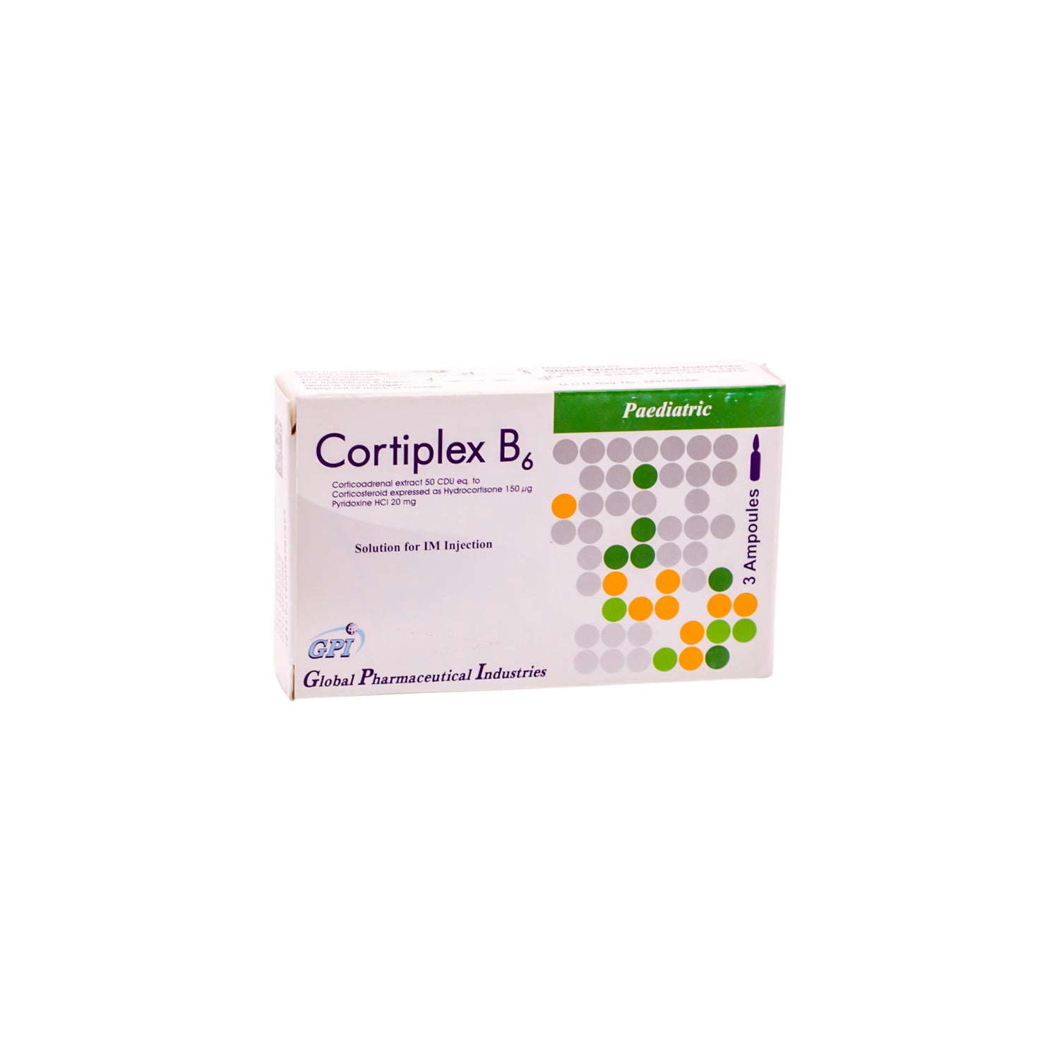Cortiplex B6 Pediatric with Corticoadrenal Extract, Corticosteroid & Pyridoxine HCl Solution Ampoules for Intramuscular Injection