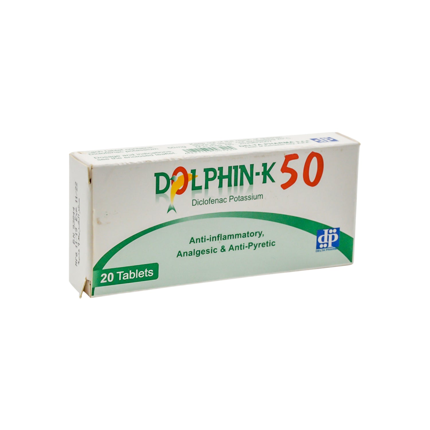 دولفين-ك ٥٠ ملغ ديكلوفيناك بوتاسيوم مضاد للالتهابات، مسكن للألم وخافض للحرارة