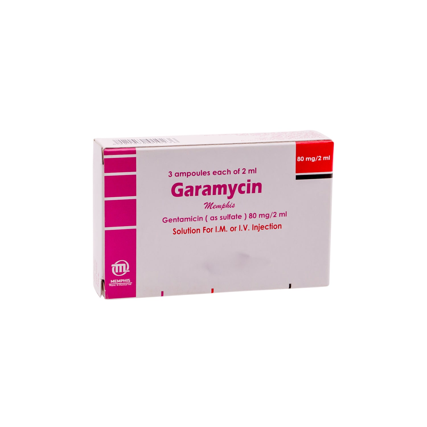 Garamycin 80mg/2ml Gentamicin Solution Ampoules for Intramuscular & Intravenous Injection
