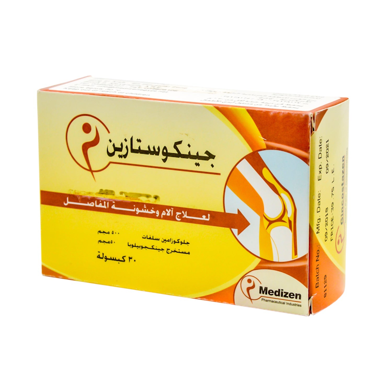 Gincostazen 500mg Glucosamine Sulfate & 50mg Ginkgo Biloba Extract Osteoarthritis Pain Relief Capsules