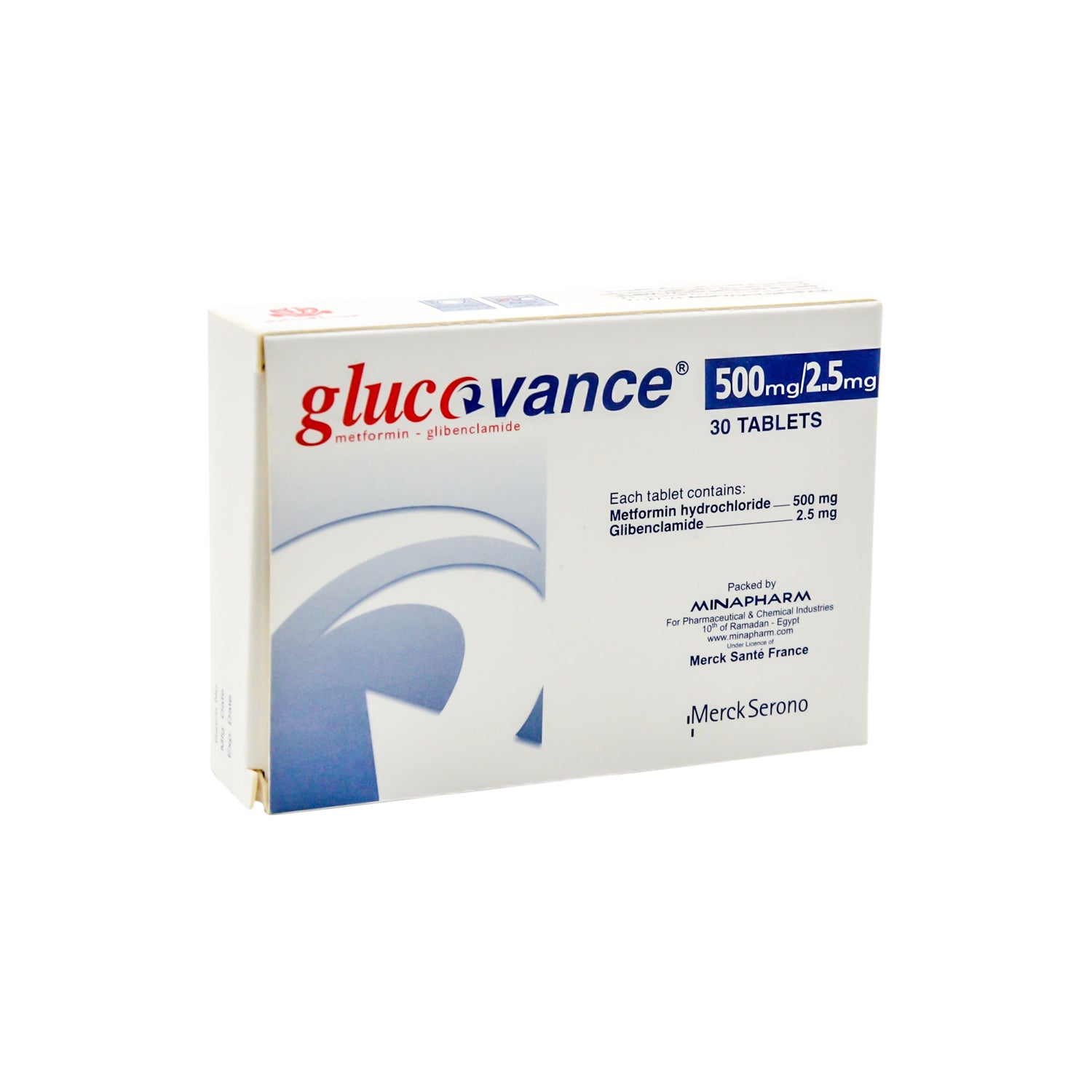 Glucovance 500mg Metformin Hydrochloride & 2.5mg Glibenclamide