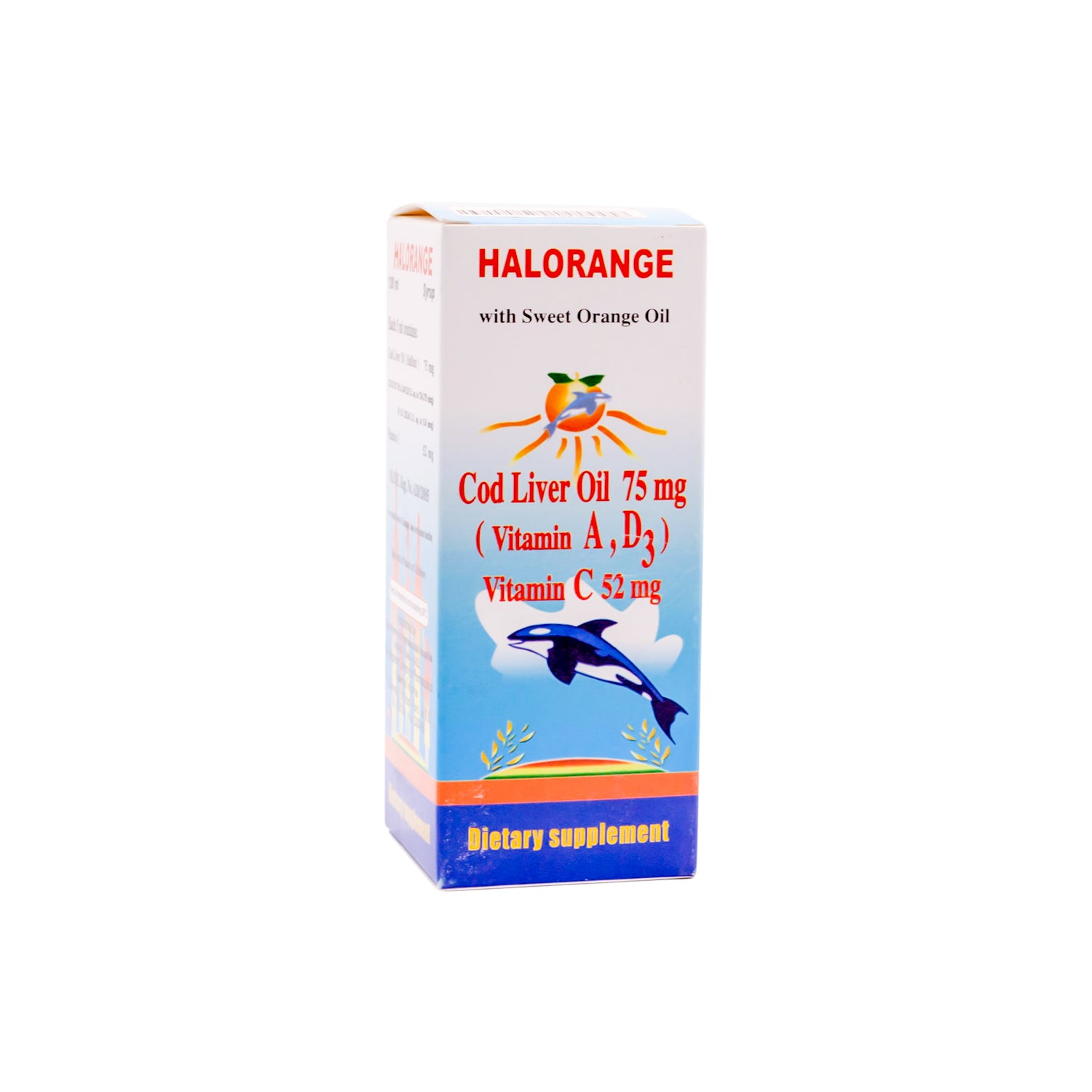 Halorange Cod Liver Oil Supplement with Vitamins & Sweet Orange Oil