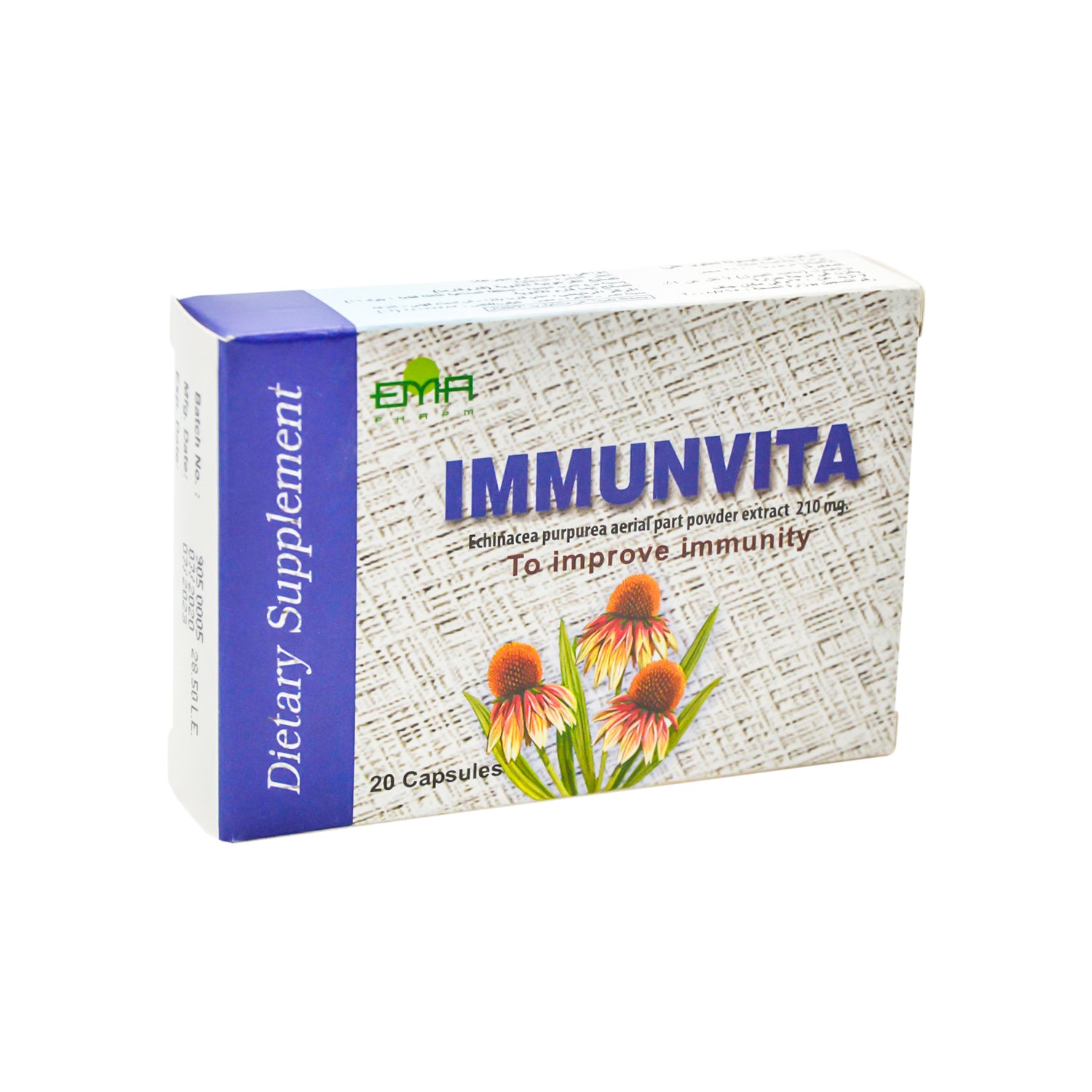 Immunvita 210mg Echinacea Purpurea Immunity Booster Supplement