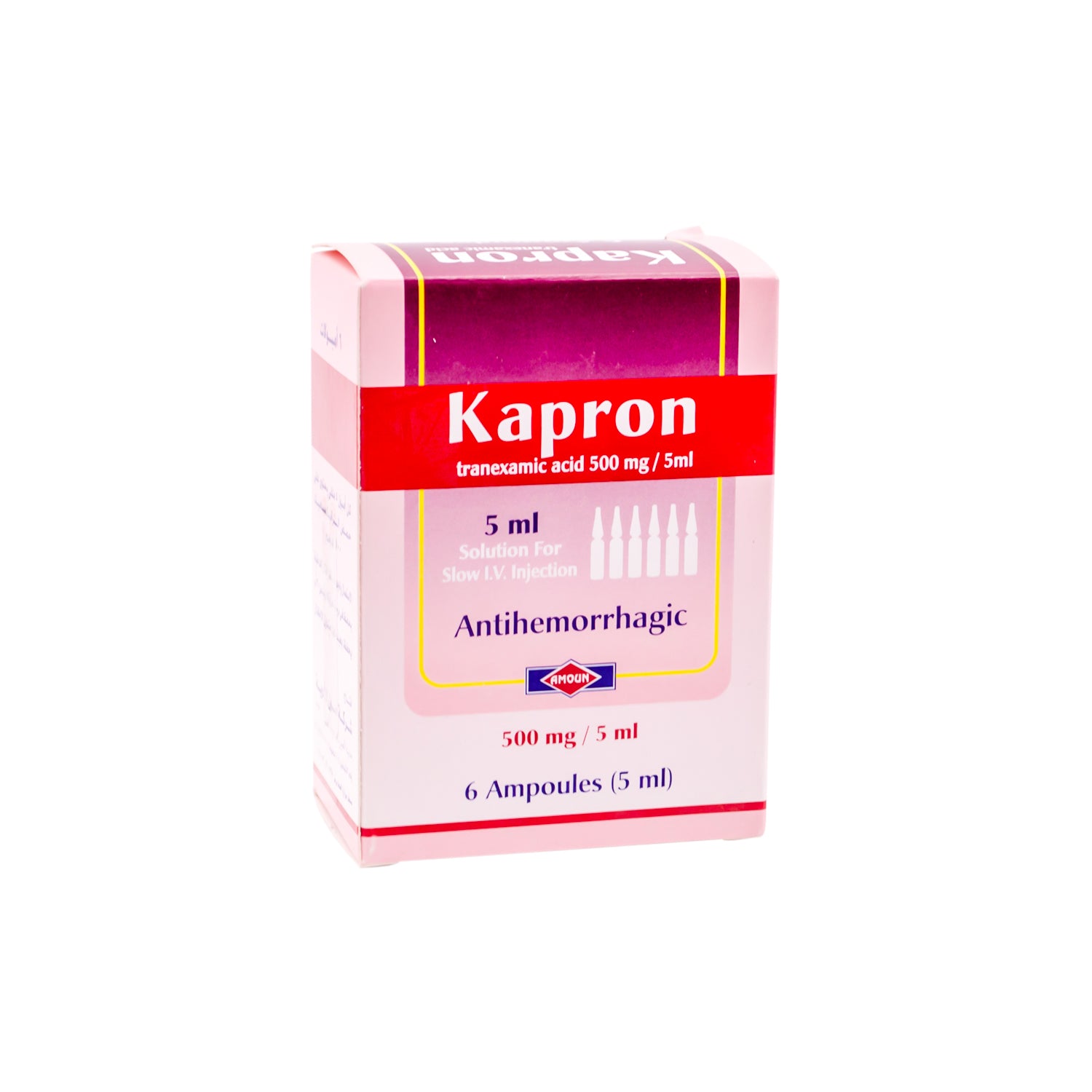 Kapron 500m/5ml Tranexamic Acid Antihemorrhagic Solution Ampoules for Slow Intravenous Injection
