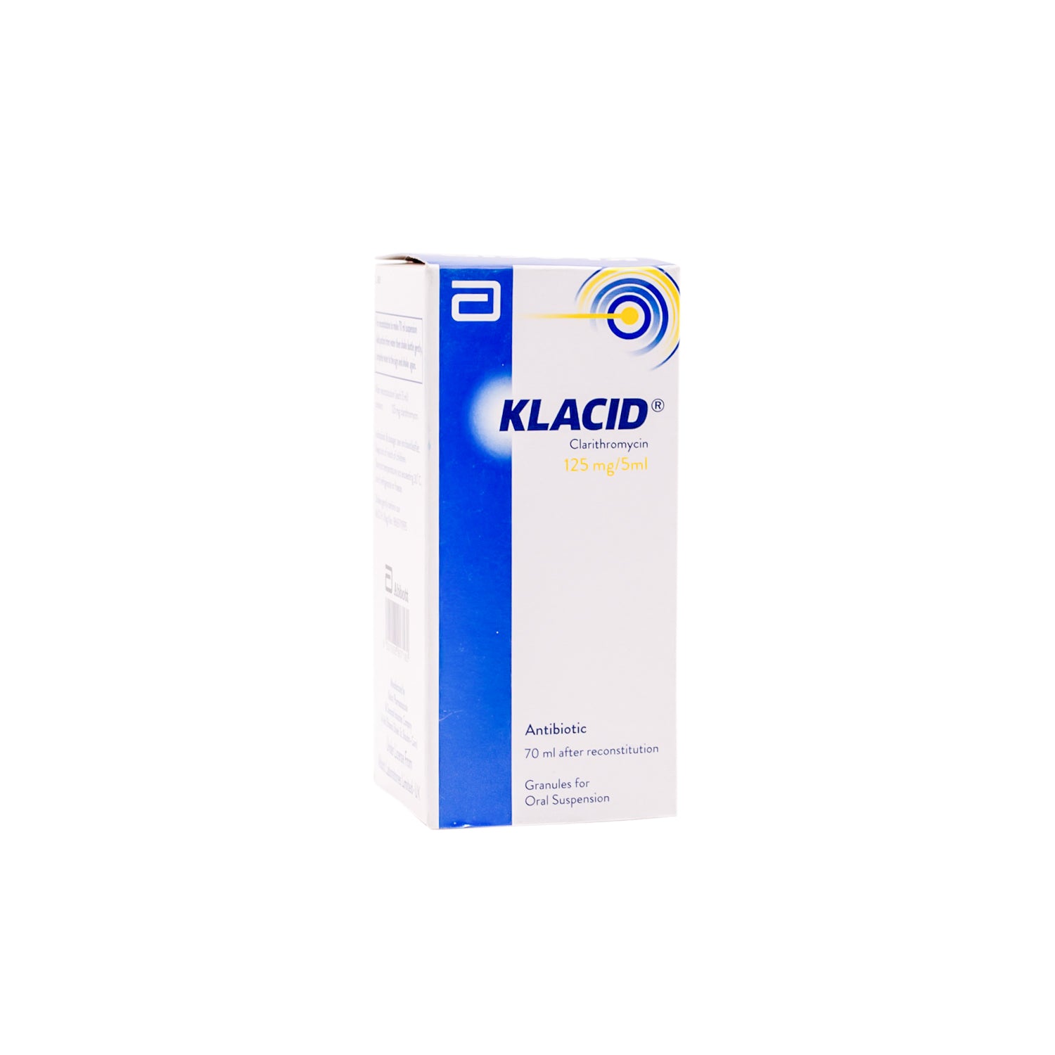 Klacid 125mg/5ml Clarithromycin Antibiotic Oral Suspension Granules