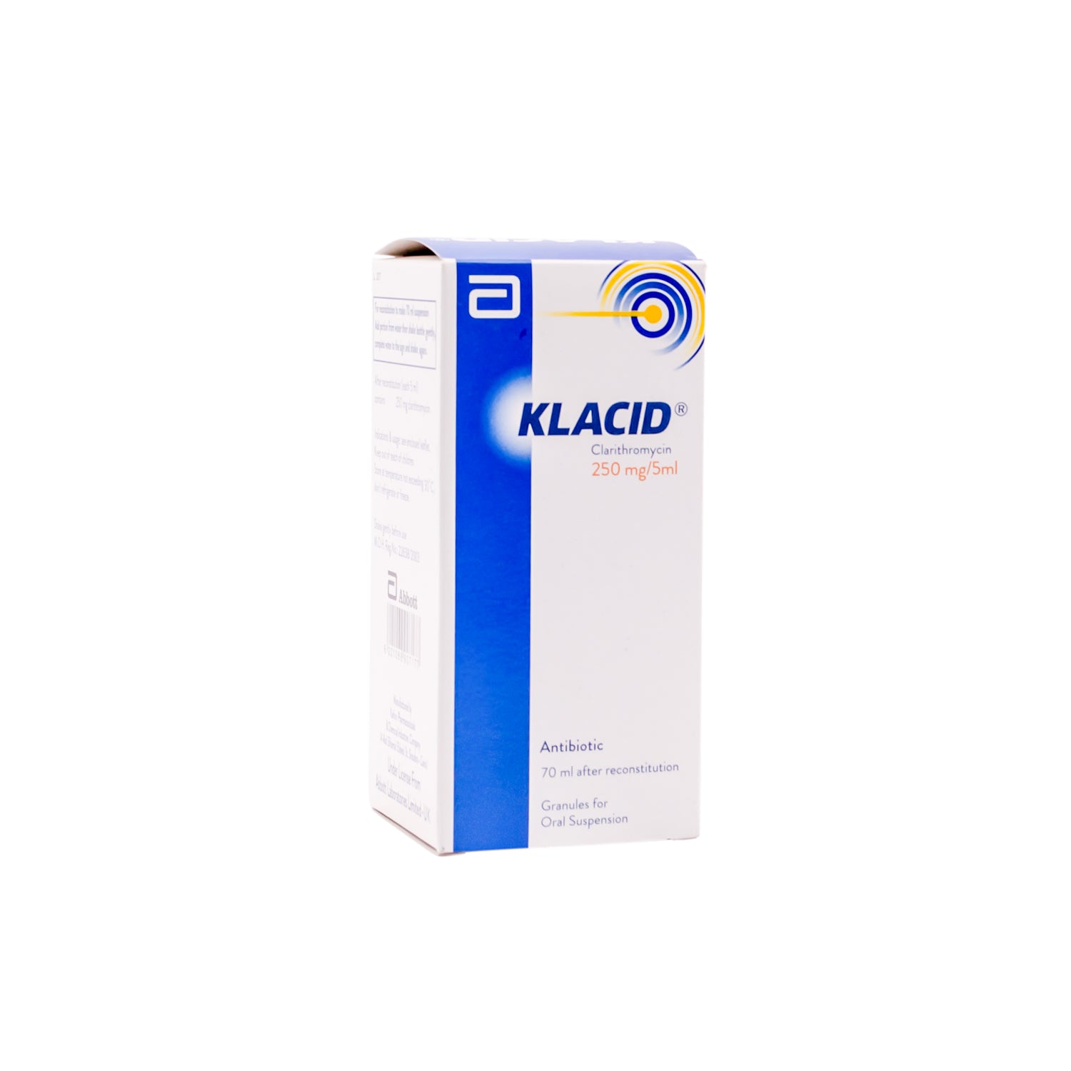 Klacid 250mg/5mlÂ Â  SuspensionÂ Â  70mlÂ Â Â Â 