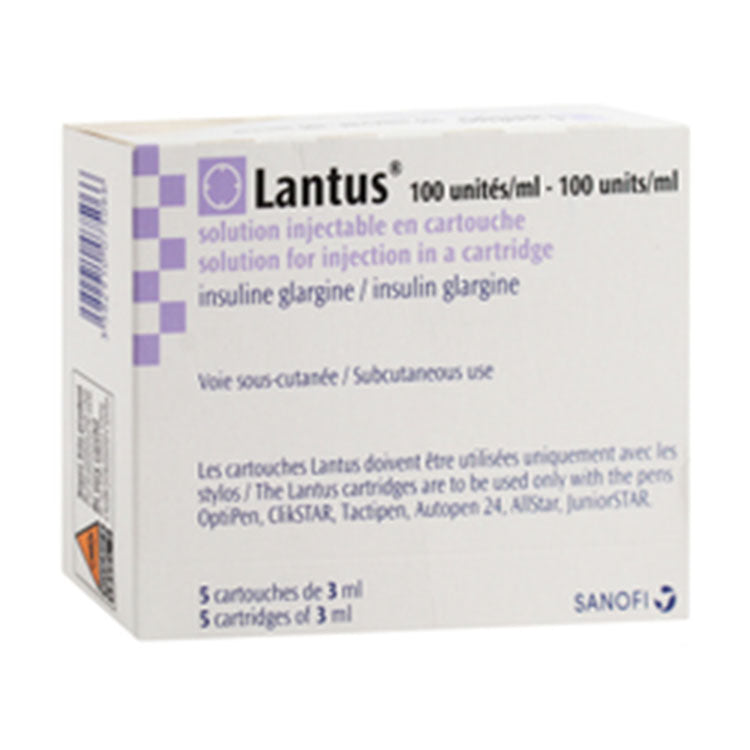 Lantus 100 IU/ml Insulin Glargine Solution Cartridges for Subcutaneous Injection