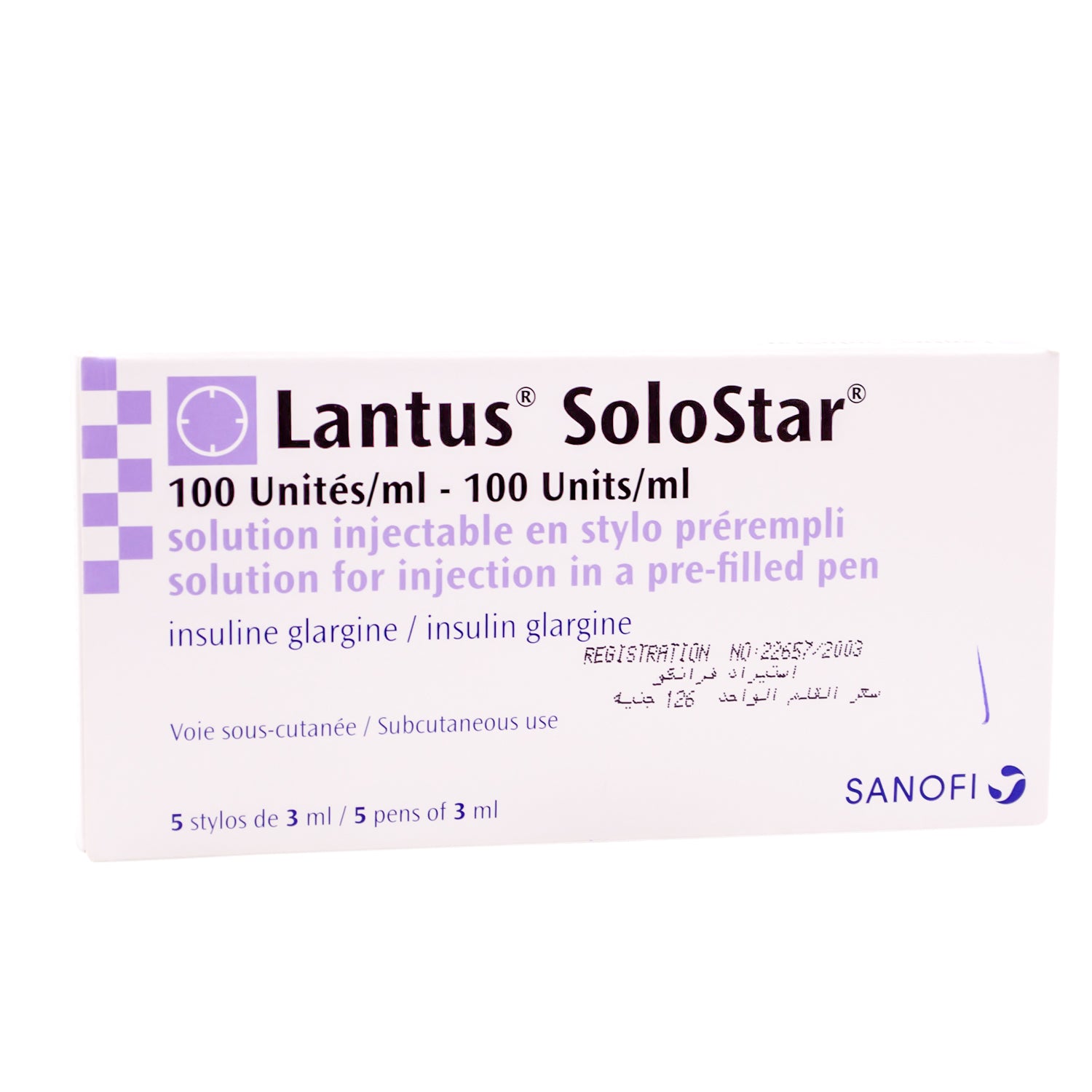 Lantus Solostar 100 IU/ml Insulin Glargine Solution Pens for Subcutaneous Injection