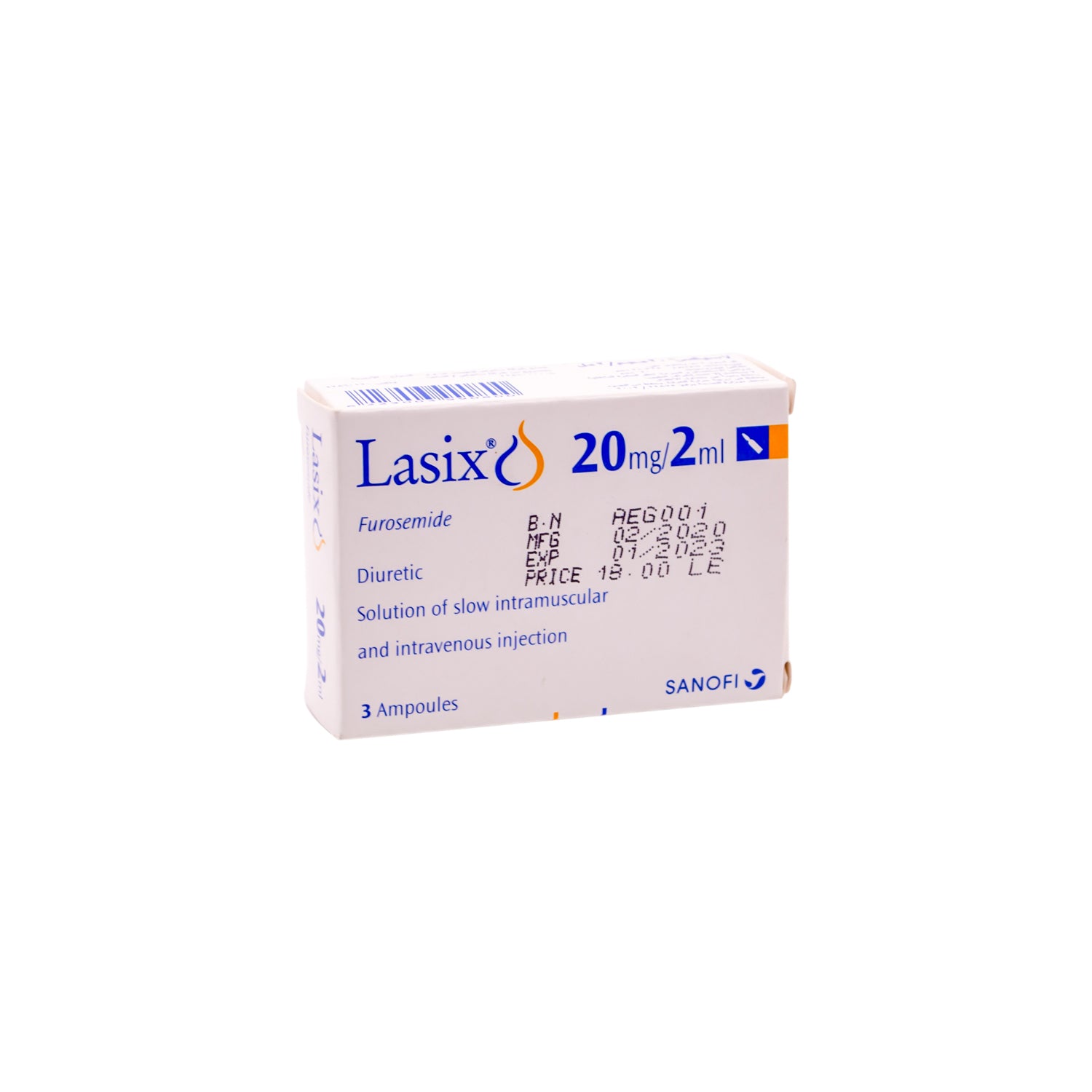 Lasix 20mg Furosemide Diuretic Ampoules