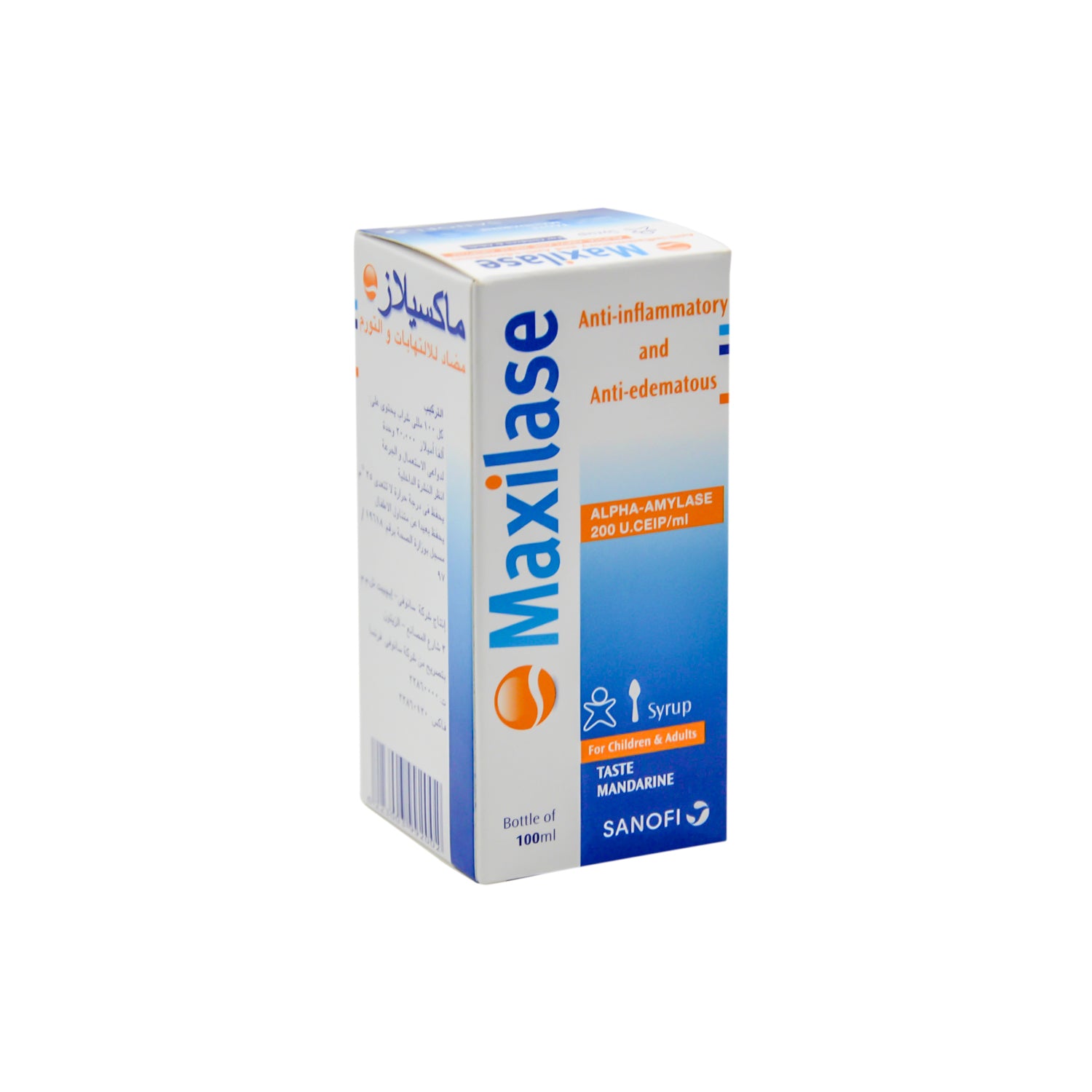 Maxilase 200 U.CEIP/ml Alpha-Amylase Syrup Mandarine Flavor for Adults & Children