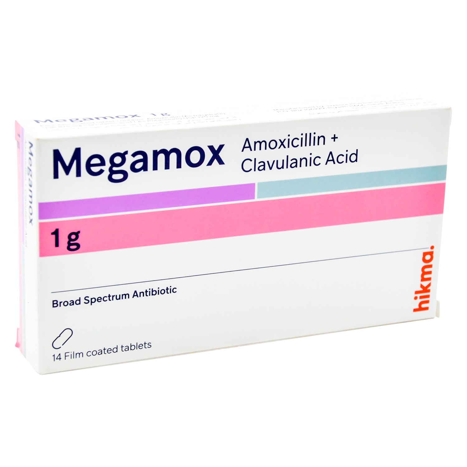 ميغاموكس 1 غرام مضاد حيوي واسع الطيف من الأموكسيسيلين وحمض الكلافولانيك