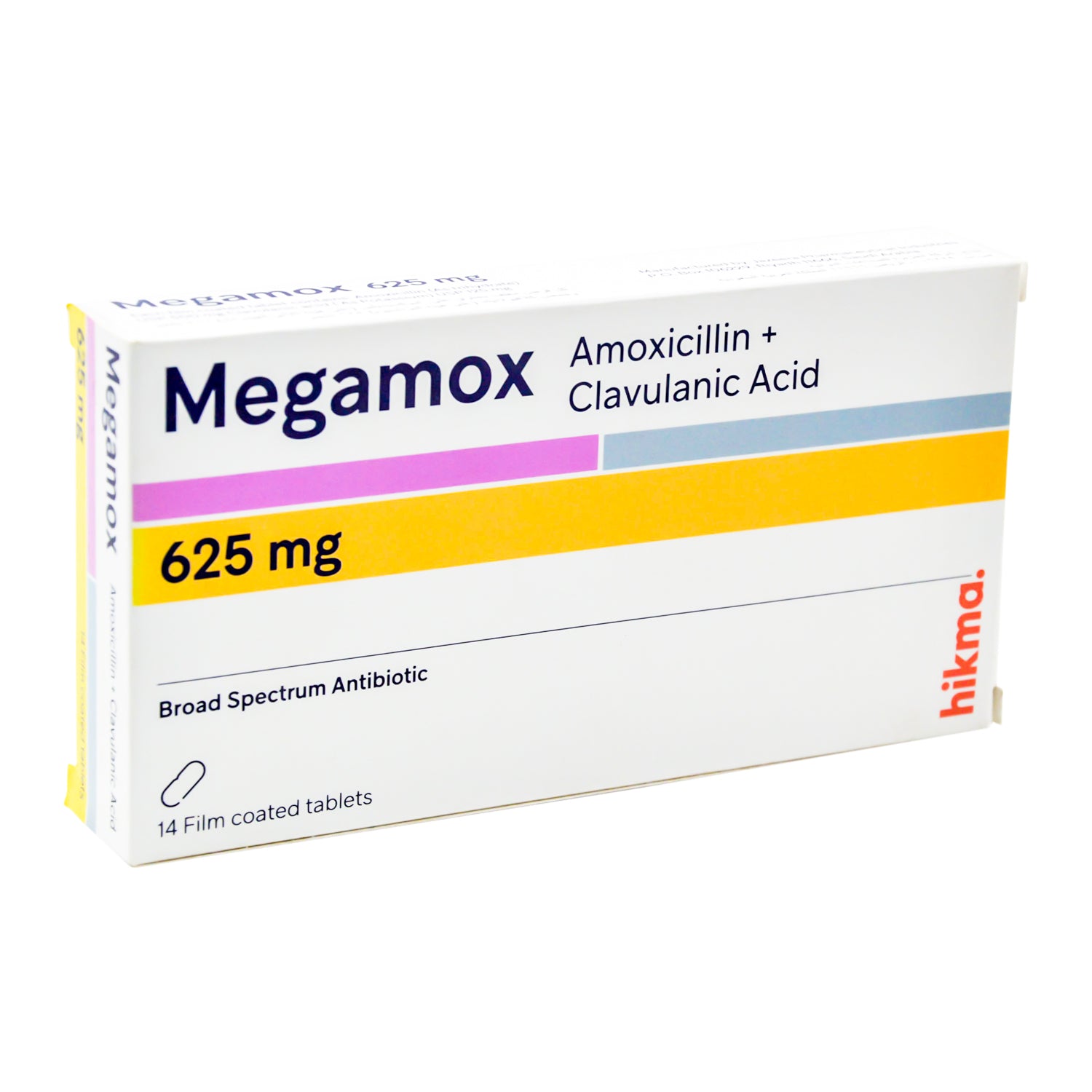 ميغاموكس 625 ملغ مضاد حيوي واسع الطيف من الأموكسيسيلين وحمض الكلافولانيك