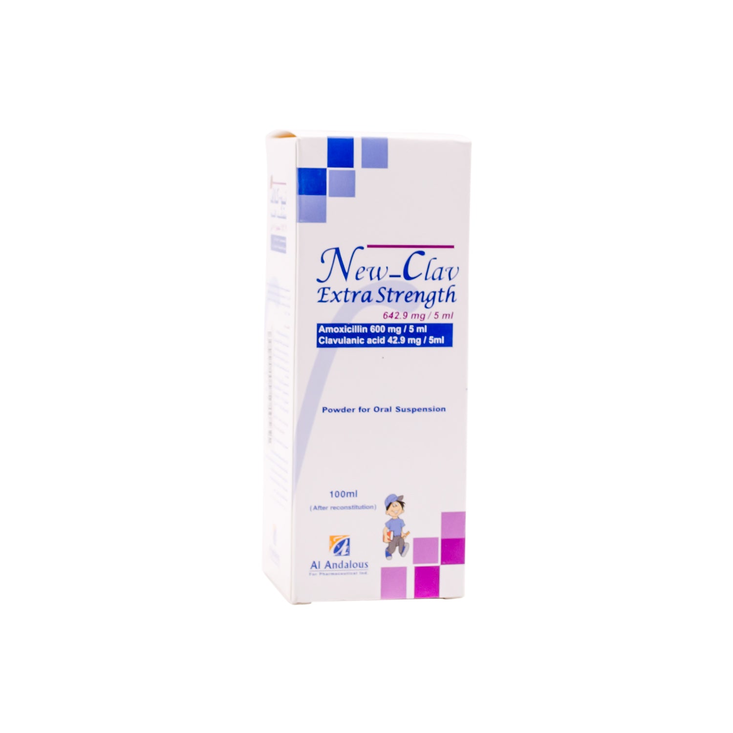 New-Clav Extra Strength 600mg/5ml Amoxicillin & 42.9mg/5ml Clavulanic Acid Oral Suspension Powder