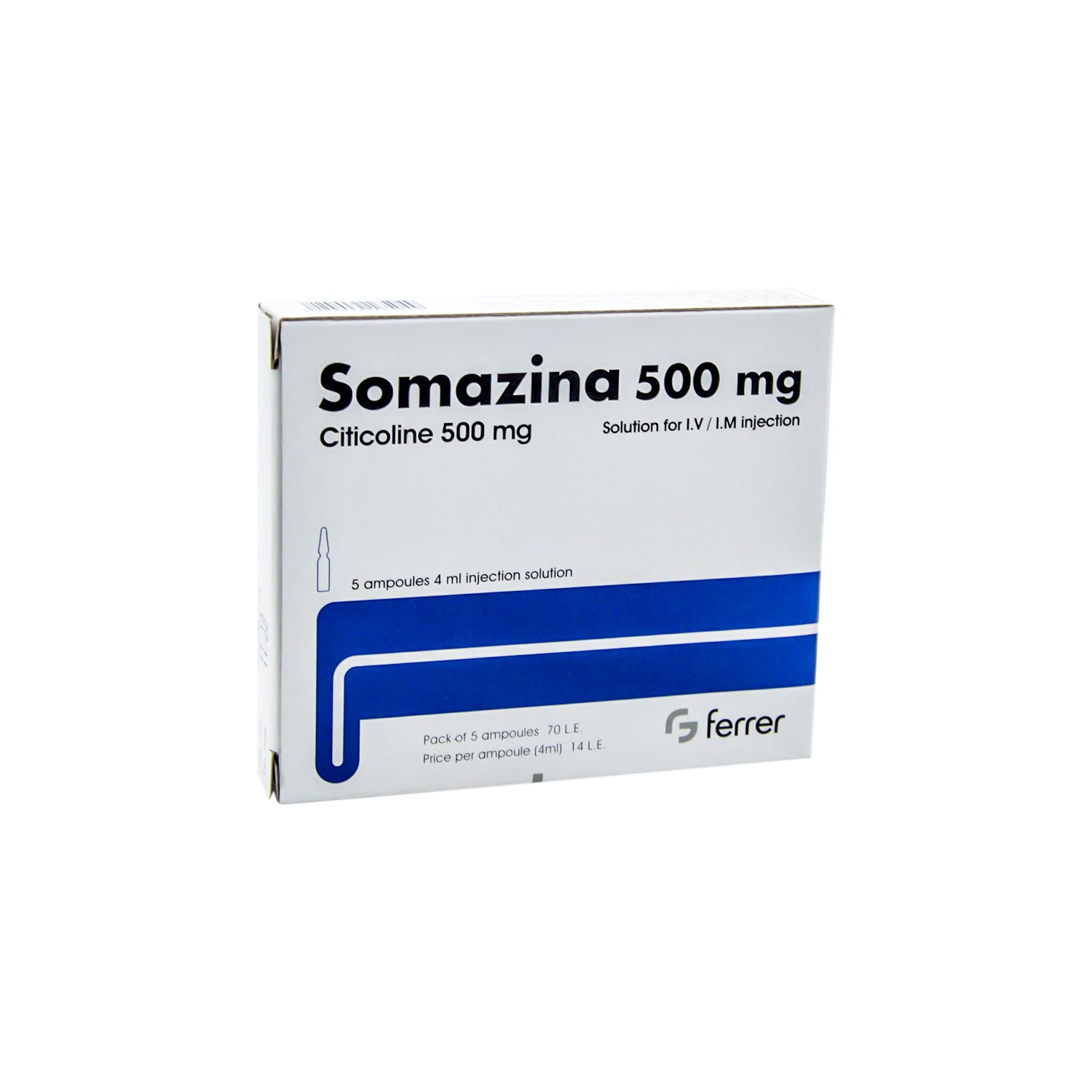 Somazina 500mg Citicoline Ampoules for Intravenous & Intramuscular Injection