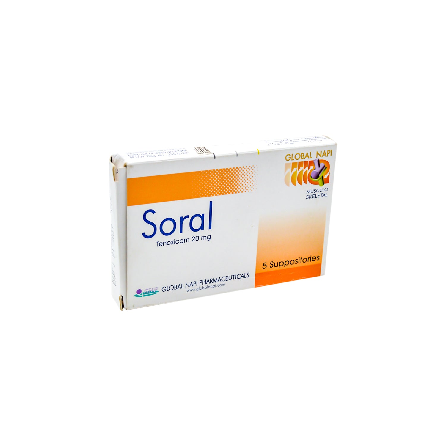 Soral 20mg Tenoxicam Suppositories for Musculoskeletal Pain & Inflammation