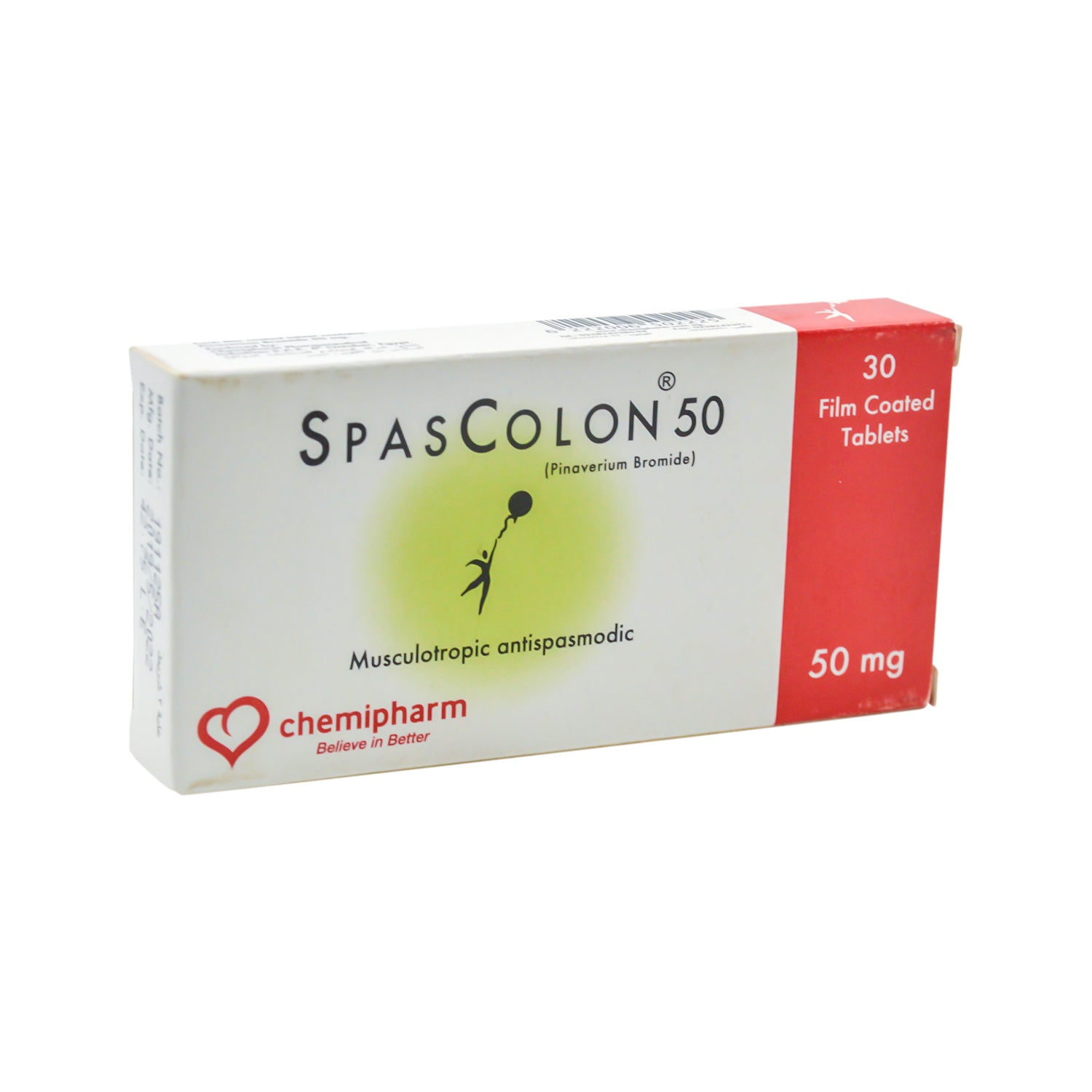 سباسكولون ٥٠ ملغ، بروميد بينافيريوم، مضاد للتشنج