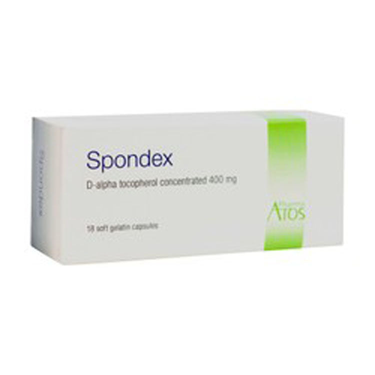 Spondex 400mg D-Alpha Tocopherol Supplement 18 softgels