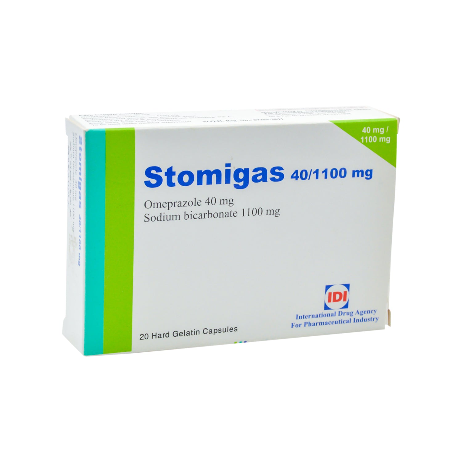 ستوميجاس 40 ملغ أوميبرازول و1100 ملغ بيكربونات الصوديوم