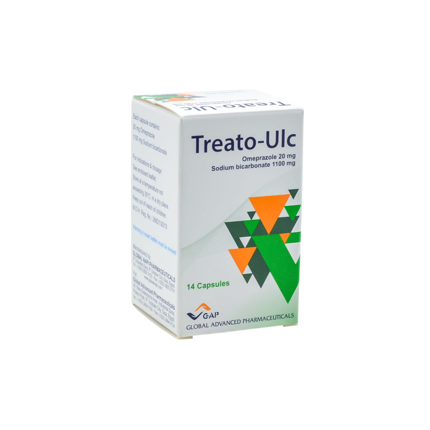 Treato-Ulc 20mg Omeprazole & 1100mg Sodium Bicarbonate