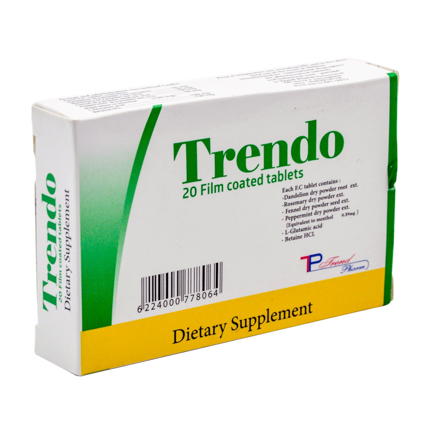 Trendo 150mg Betaine HCL Supplement with L-Glutamine, Rosemary & Fennel Dry Powder Extracts