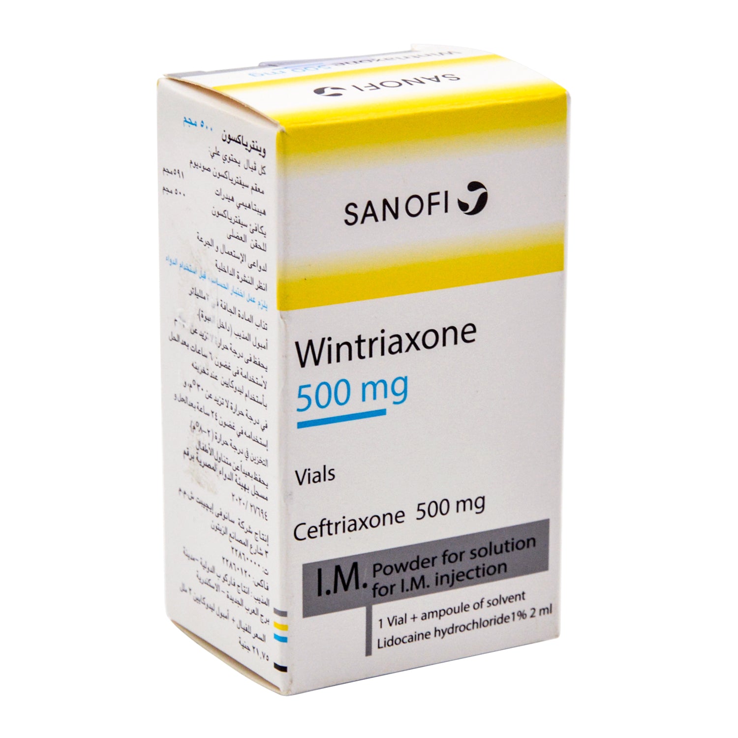 Wintriaxone 0.5g Ceftriaxone Powder Vial with Lidocaine Hydrochloride Ampoule for Intramuscular Injection