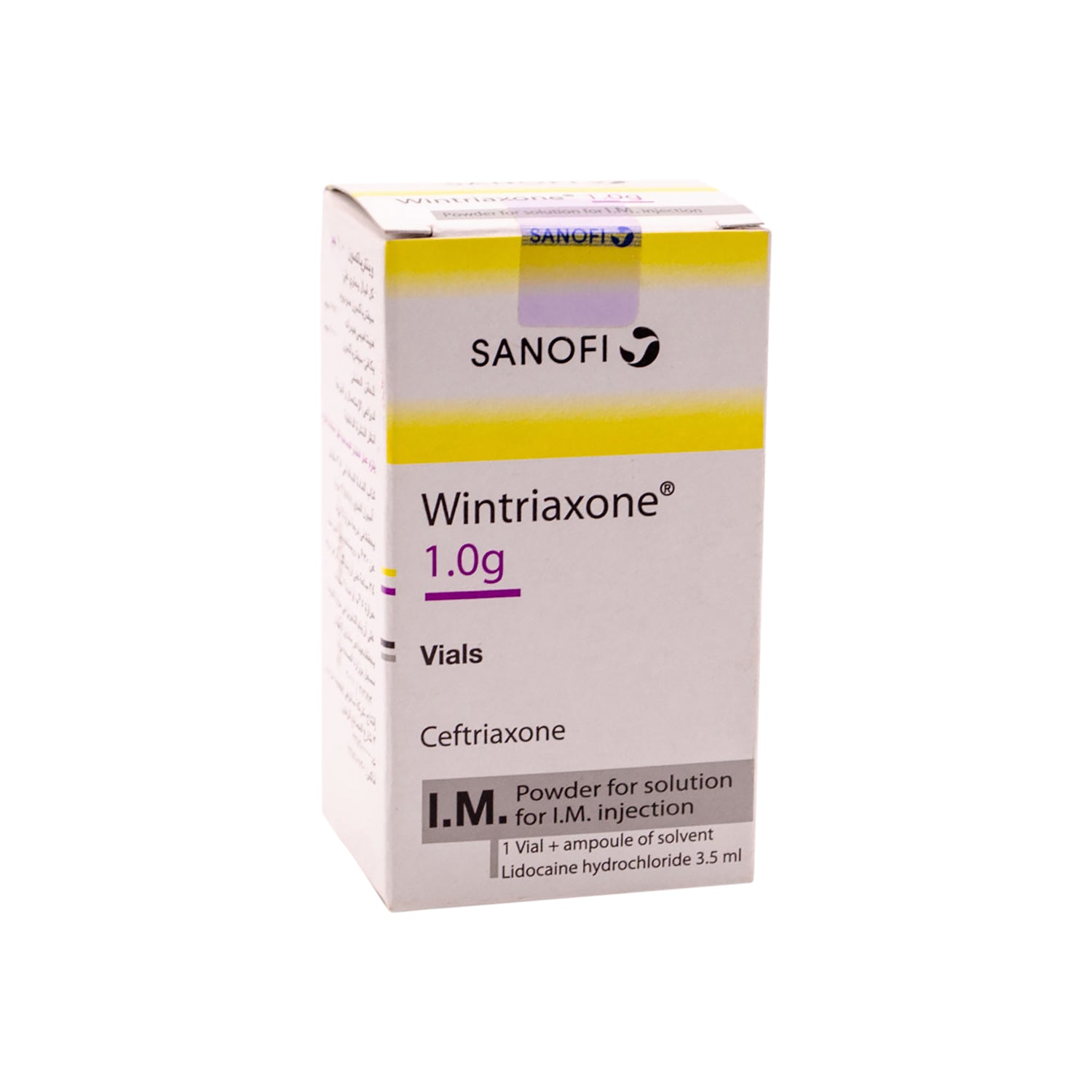 Wintriaxone 1g Ceftriaxone Powder Vial & Solvent Ampoule for Intramuscular Injection