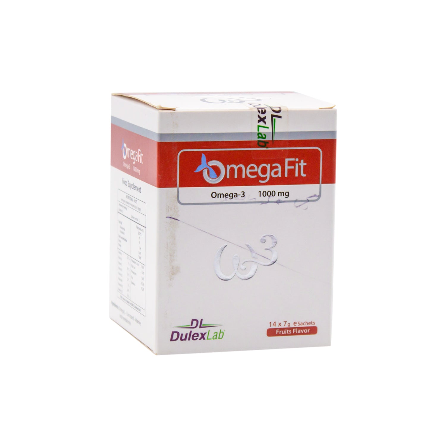 مكمل غذائي أوميغافيت 1000 ملغ من مسحوق أوميغا 3 مع الفيتامينات والمعادن بنكهة الفواكه