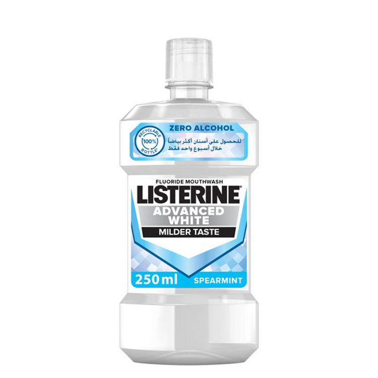 Listerine Advanced White Mouthwash Spearmint Flavor - alcohol free