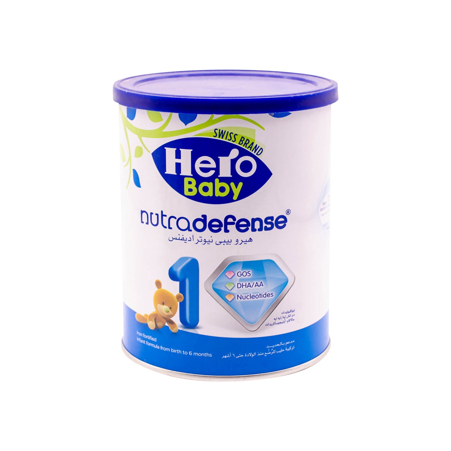حليب الأطفال هيرو بيبي نيوتراديفنس المدعم بالحديد، والجالاكتو-أوليغوساكاريد، والنيوكليوتيدات، المرحلة 1 (من 0 إلى 6 أشهر)