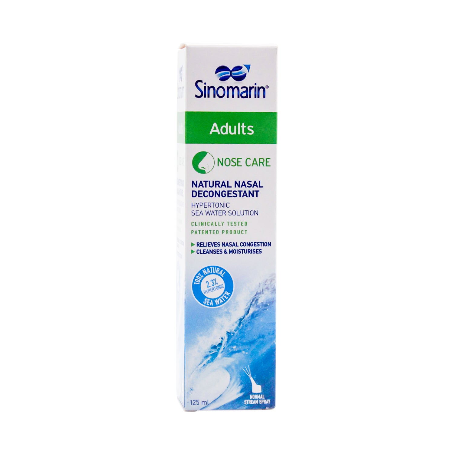 Sinomarin Decongesting & Moisturizing Hypertonic Sea Water Nasal Spray for Adults - preservative free