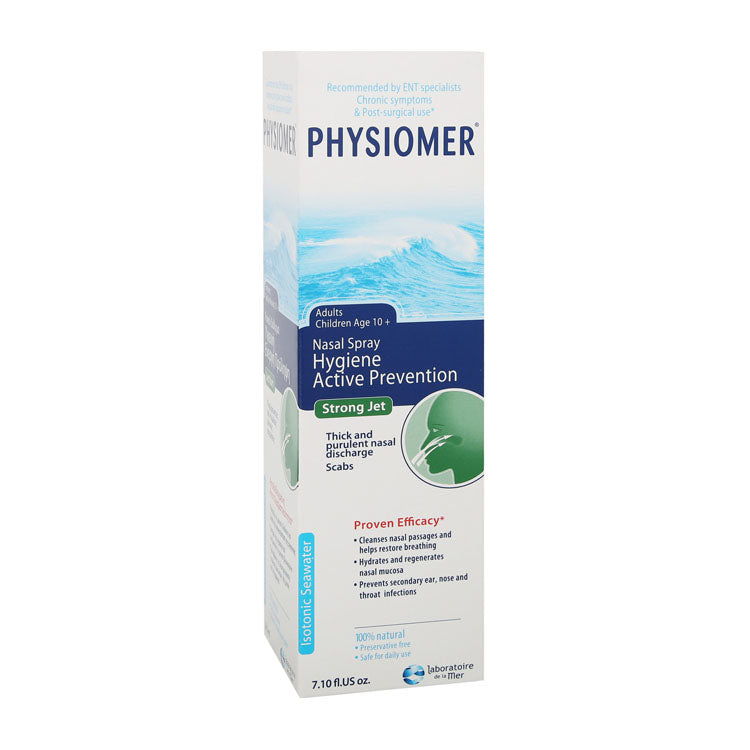 Physiomer Strong Jet Nasal Spray with Isotonic Seawater for Adults & Children (10+ Years) - preservative free