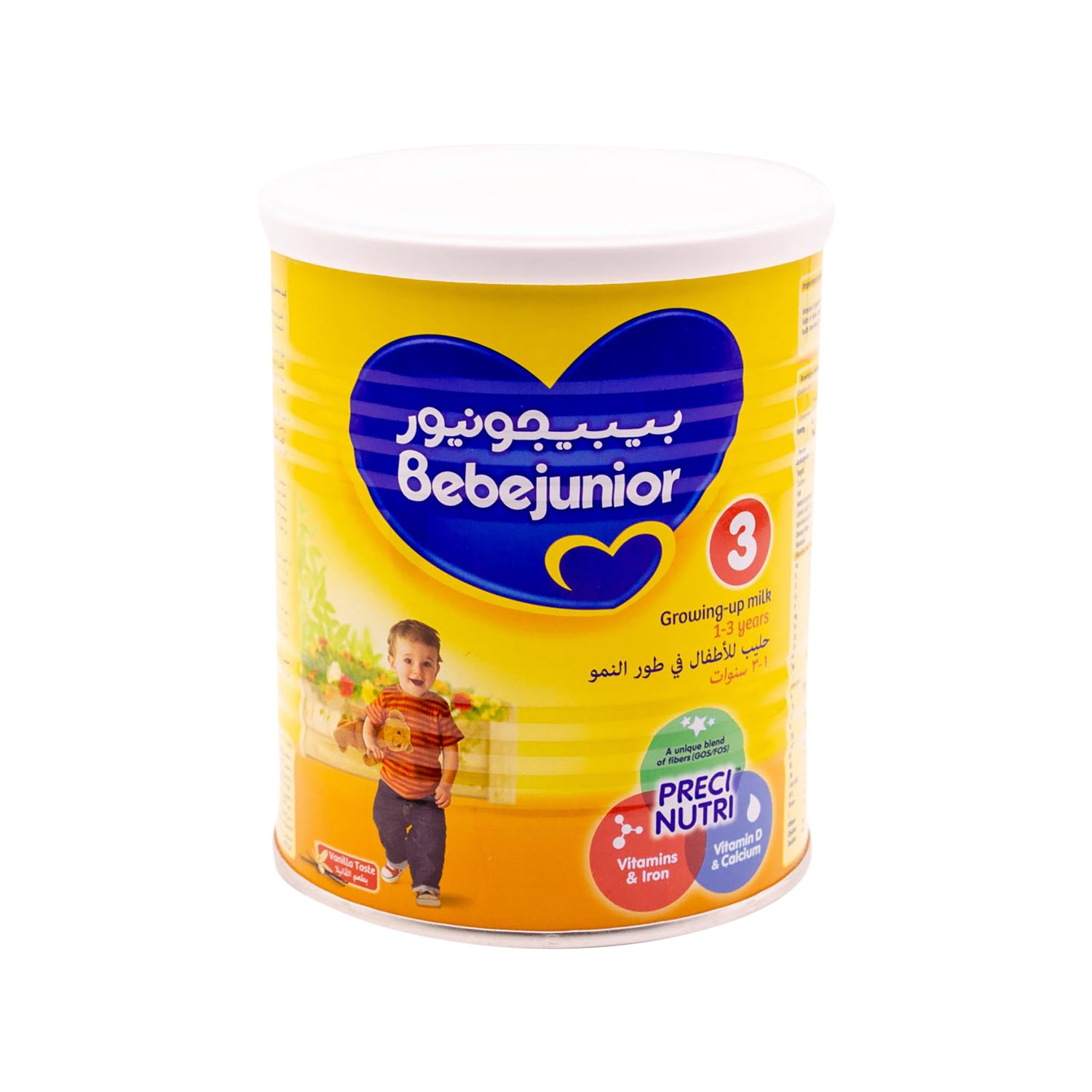حليب بيبيلاك جونيور فورتي نوتري للأطفال في مرحلة النمو، تركيبة غنية بالحديد وحمض الفوليك والفيتامينات، بنكهة الفانيليا، المرحلة 3 (1-3 سنوات)