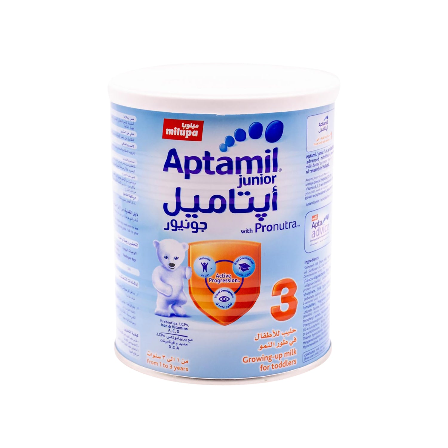 حليب أبتا جونيور بريميوم بلس للأطفال الصغار مع فيتامين سي ودي لدعم المناعة، المرحلة 3 (1-3 سنوات)